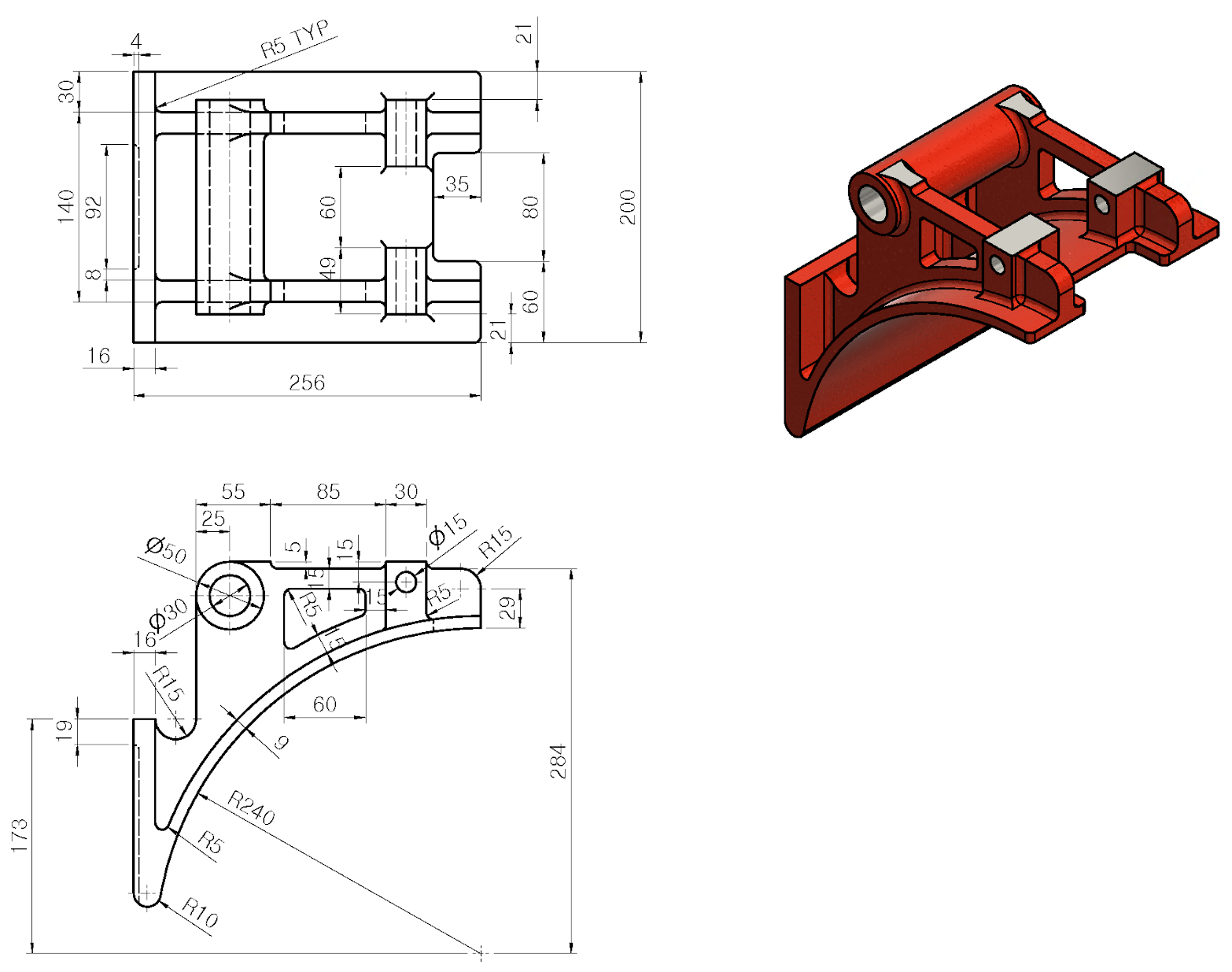 CSWA Practice Exam - Section B Question 2 - Mystery Dimension in Solution :  r/SolidWorks